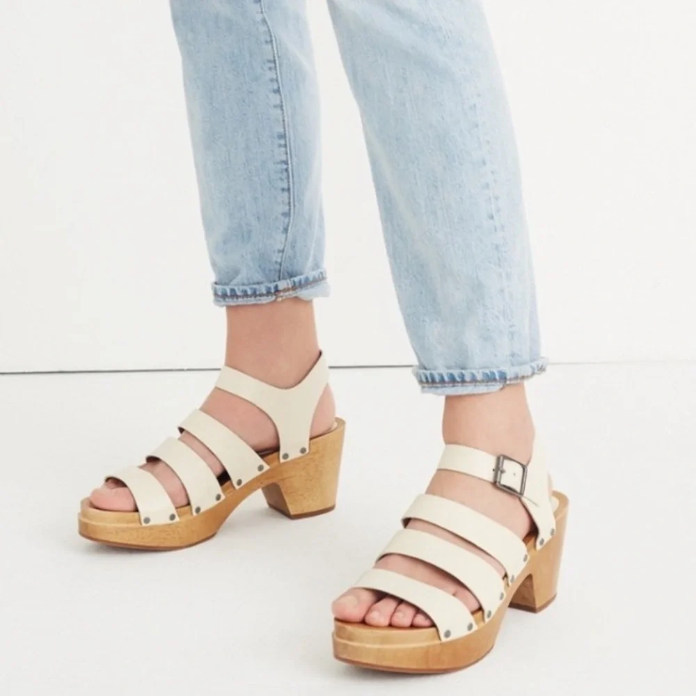 NWT Madewell The Sigrid Strappy Clog Sandal - Genuine Leather - Size 8.5